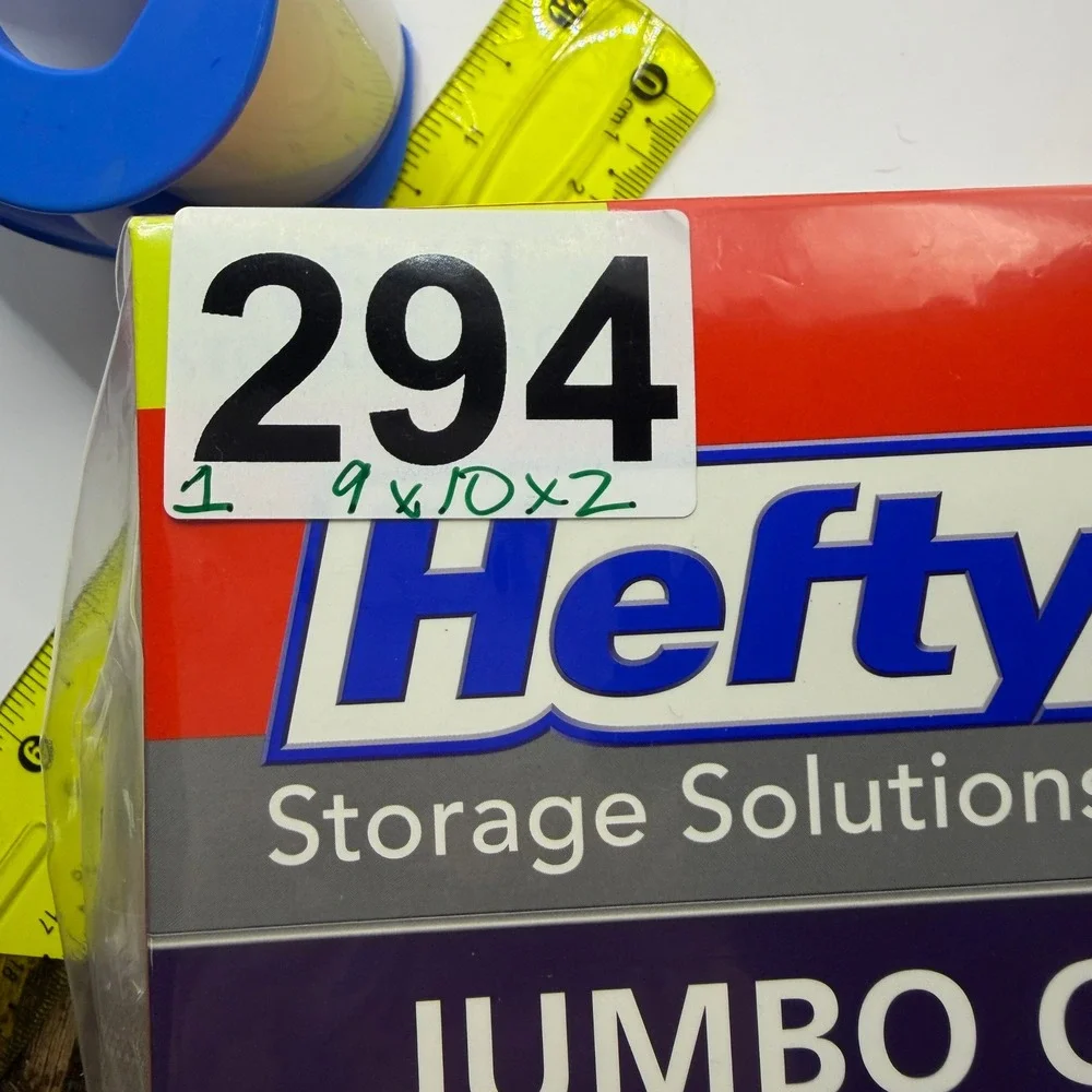Hefty Jumbo 3 Pack‎ Storage Carry Bags Clear Stand to Pack Home Organization NEW